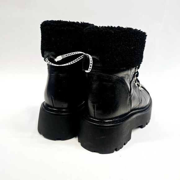 Steve Madden Reyen Leather Faux Shearling Lug Sole Platform Boot Size 6.5 9.5 - Picture 6 of 9